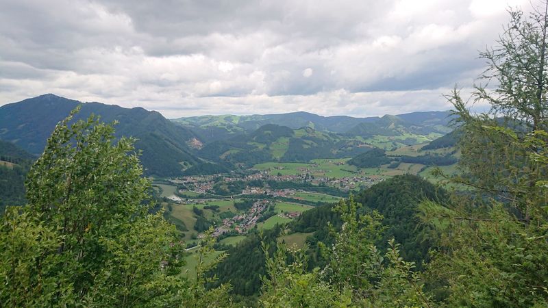 The view from the top was amazing: view on the village Großraming and surrounding mountains.