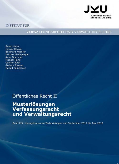 Umschlag des Skriptums "Musterlösungen Öffentliches Recht II (Verfassungsrecht und Verwaltungsrecht)"