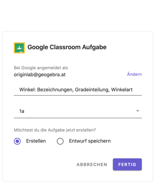 Abbildung Google Classroom