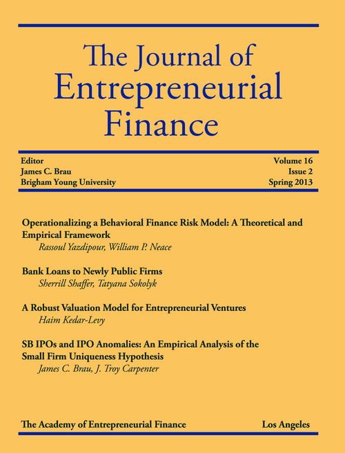 Logo Journal of Entrepreneurial Finance