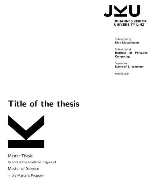 Cover page Master's thesis