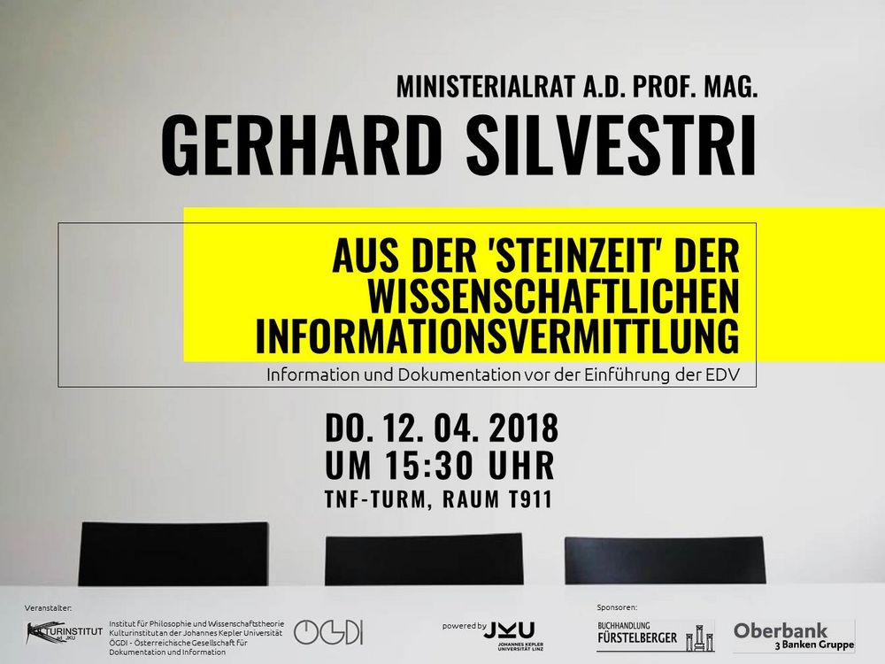 Plakat Gastvortrag Gerhard Silvestri