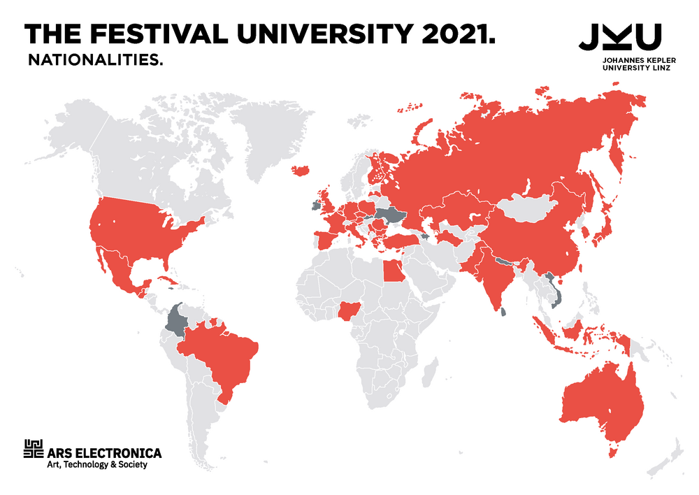 Weltkalte der TeilnehmerInnen der Festival University 2021