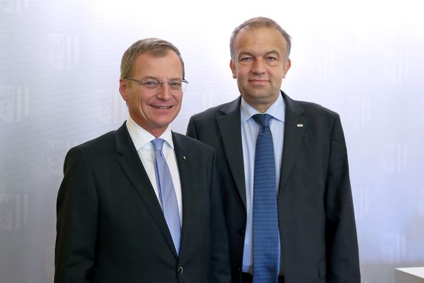 Gov. Stelzer (l.) and Rector Lukas
