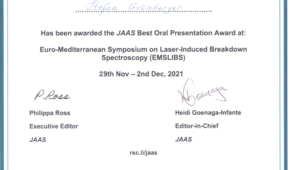 Laser-based element analysis of Steel: Best Student Oral Presentation Award, 1st place