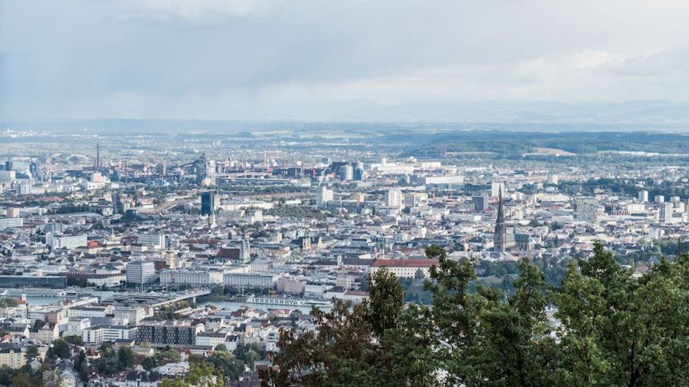 Blick vom Schlossberg über Linz