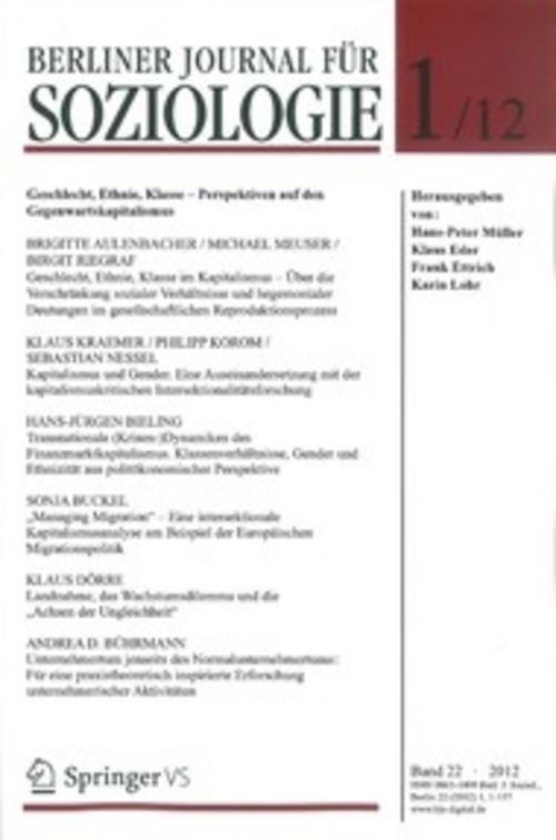 Buchcover Berliner Journal für Soziologie