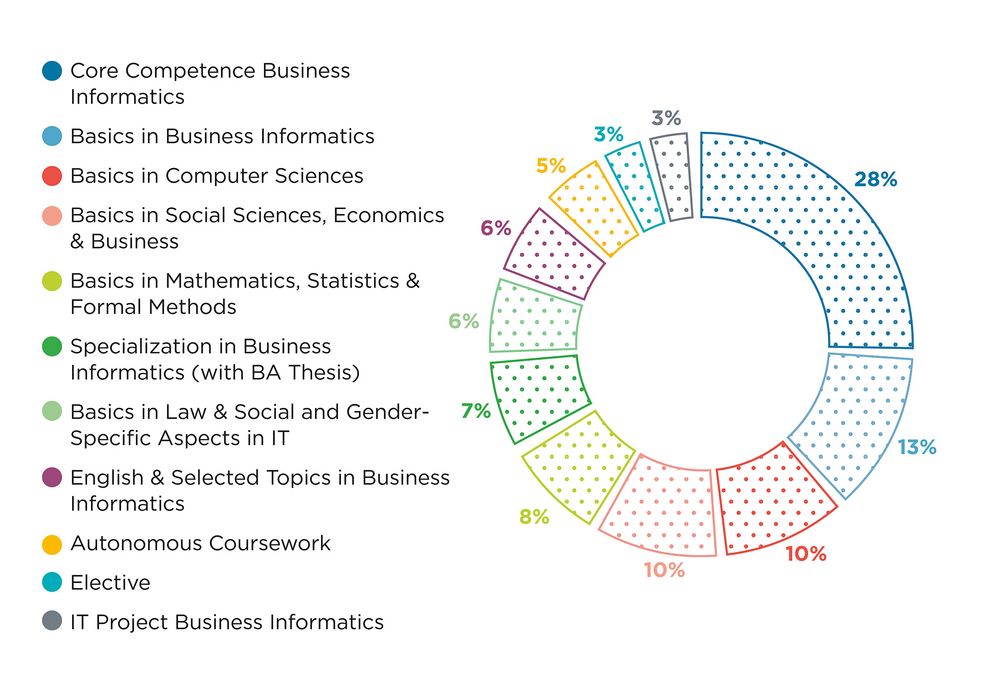 Business Informatics Bachelor Program Structure Pie Chart