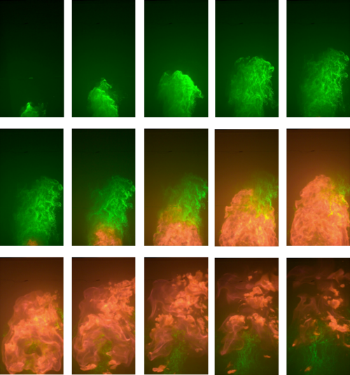 High speed images of dust deflagration
