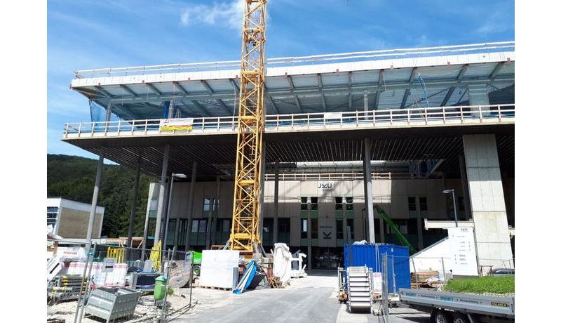 Bibliothek mit Learning Center, Baustelle im August 2019
