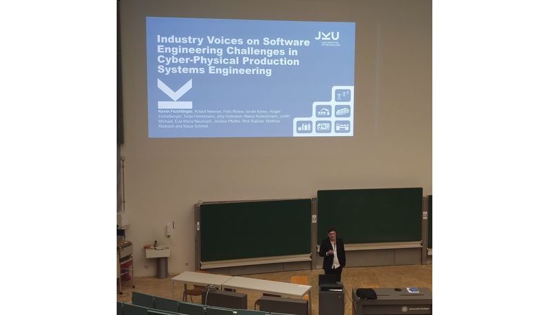 Kevin presents his work on Industry Voices on Software Engineering Challenges in Cyber-Physical Production Systems Engineering