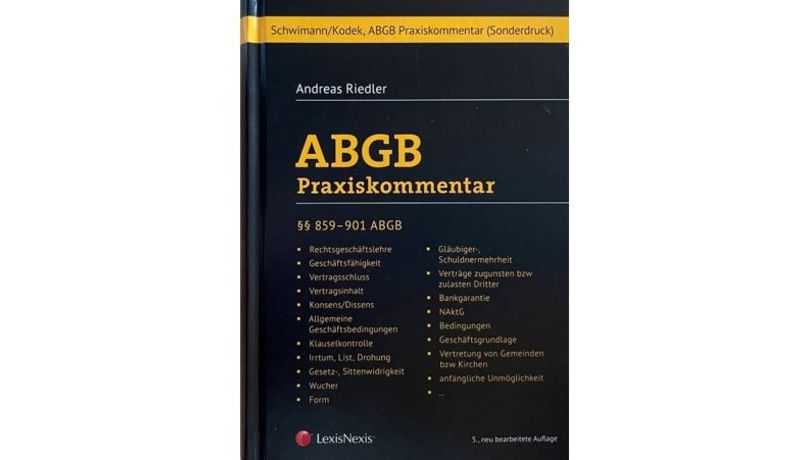 ABGB Kommentar "Vertragsrecht" von Professor Riedler