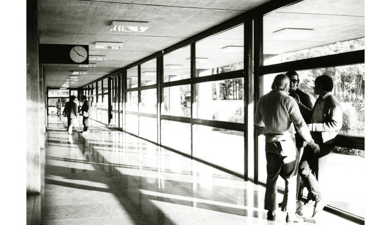 Studierende im Keplergebäude in den 1970ern. Credit: Dorninger