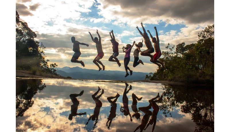 "Jumping in front of a Natural Pool at
Pedra Azul National Park" (Domingos-Martins, Brazil), 1st Prize Category "Student Life, Human Interest, Oddities"
