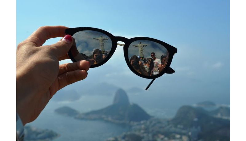 "Pão de Açúcar in the background, 
Cristo Redentor in the Sunglasses" (Rio de Janeiro, Brazil)
