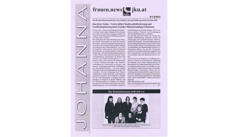 Magazine "Johanna", cover page issue 01/2003 (JKU Archives)