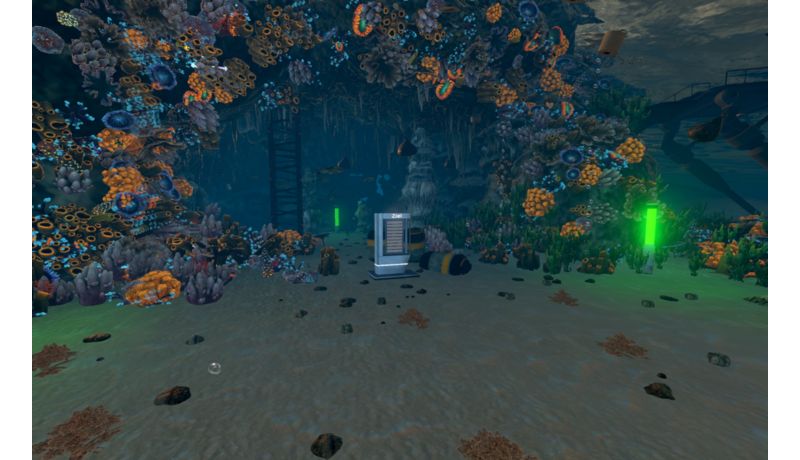 Blick in VR-Unterwasserwelt mit Korallenriff