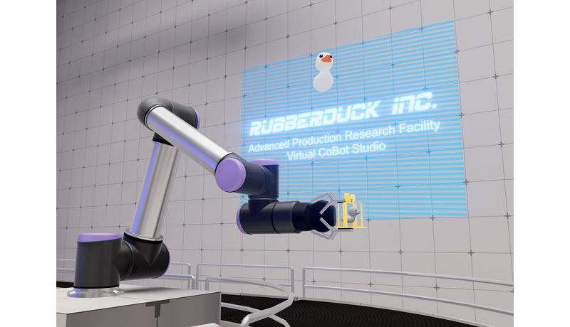 Industrieroboterarm in VR-Spielumgebung